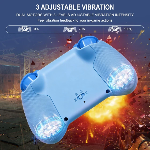 Alt view image 6 of 7 - Mobile Gaming Controller, Wireless Game Controller for iPad/Tablet/iPhone/Android/Switch/Switch 2/Lite/OLED/PC, Handheld Gamepad with Hall Effect Joysticks/Triggers/6-Axis Gyro - Blue