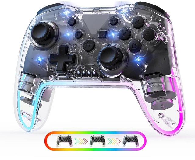 Main image of Wireless Pro Ergonomic Controller for Switch/PC/iOS/Andorid | Compatible with Lite/OLED/. 7-Color RGB Lighting, Turbo/Vibration Adjustment, 10H Battery life, One-Key Wake-Up.