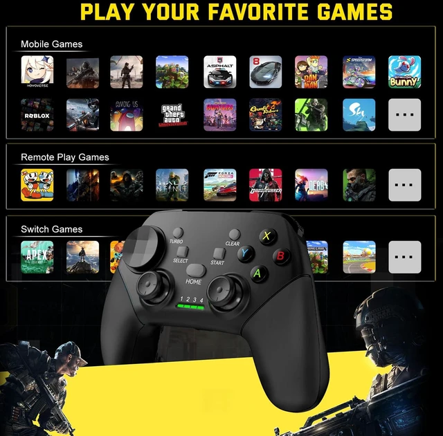 Alt view image 3 of 7 - Wireless Mobile Gaming Controller for iPhone, Android, iPad, Tablet, PC, Phone Controller with Phone Clip Supports Cloud Game, COD Mobile, Genshin Immpact, Remote Player Gamepad