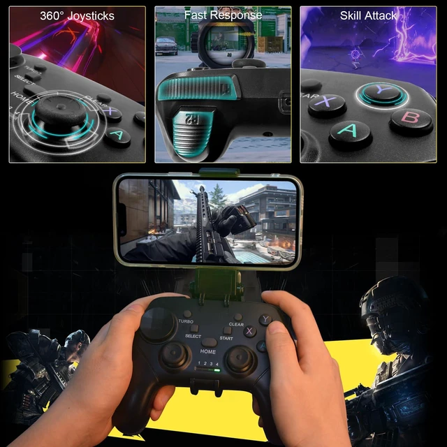 Alt view image 6 of 7 - Wireless Mobile Gaming Controller for iPhone, Android, iPad, Tablet, PC, Phone Controller with Phone Clip Supports Cloud Game, COD Mobile, Genshin Immpact, Remote Player Gamepad