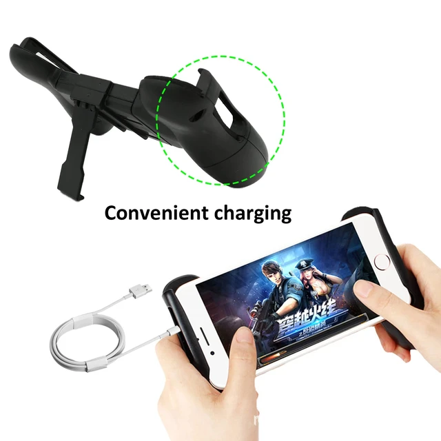Alt view image 5 of 5 - Mobile Game Trigger Joystick - 4.5-6.5 inch Cellphone Gamepad with Foldable Stand & L1R1 Buttons