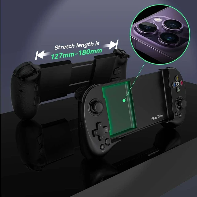 Alt view image 3 of 7 - Mobile Game Controller for iphone/Android with PHONE CASE Support, Bluetooth Wireless Gamepad - PS Remote Play, Xbox Cloud, Steam Link, GeForce NOW, MFi Arcade Games-Long Battery Life