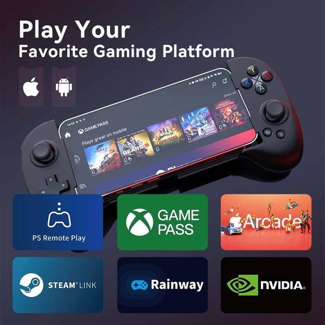 Alt view image 2 of 7 - Mobile Game Controller for iphone/Android with PHONE CASE Support, Bluetooth Wireless Gamepad - PS Remote Play, Xbox Cloud, Steam Link, GeForce NOW, MFi Arcade Games-Long Battery Life