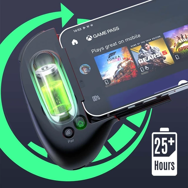 Alt view image 6 of 7 - Mobile Game Controller for iphone/Android with PHONE CASE Support, Bluetooth Wireless Gamepad - PS Remote Play, Xbox Cloud, Steam Link, GeForce NOW, MFi Arcade Games-Long Battery Life