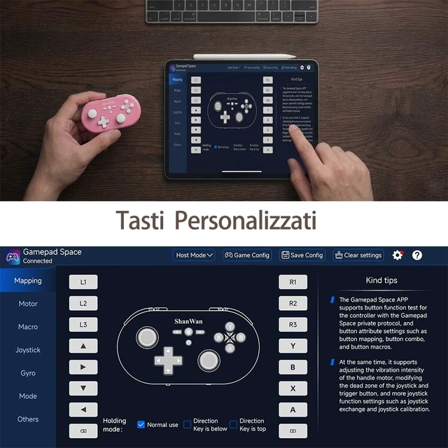 Alt view image 5 of 5 - Portable Wireless Bluetooth Game Controller, Supports Keyboard, Mouse & Drawing Control, Custom Button Mapping for Android, Compatible with Switch 2, PC, PS, iPhone, iPad and Android Tablets