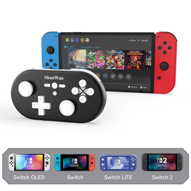 Alt view image 3 of 7 - Wireless Mini Controller for Switch, PC, iOS, Android, Supports Keyboard Mode for iPad Procreate (Black)