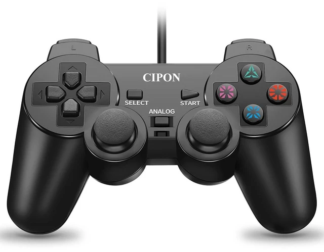 Main image of Wired Controller for PS-2 Console, Dual Vibration Gamepad 71 In Cable | 360° Precision Joystick, Ergonomic Grip, Stable Connection, Responsive Remote Controls PS-2 Accessories