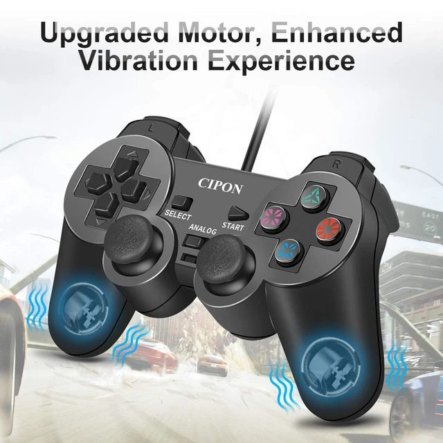 Alt view image 3 of 7 - Wired Controller for PS-2 Console, Dual Vibration Gamepad 71 In Cable | 360° Precision Joystick, Ergonomic Grip, Stable Connection, Responsive Remote Controls PS-2 Accessories