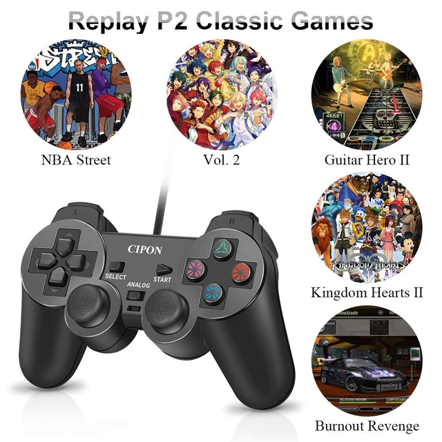Alt view image 4 of 7 - Wired Controller for PS-2 Console, Dual Vibration Gamepad 71 In Cable | 360° Precision Joystick, Ergonomic Grip, Stable Connection, Responsive Remote Controls PS-2 Accessories