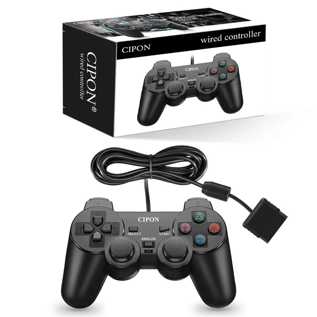 Alt view image 6 of 7 - Wired Controller for PS-2 Console, Dual Vibration Gamepad 71 In Cable | 360° Precision Joystick, Ergonomic Grip, Stable Connection, Responsive Remote Controls PS-2 Accessories