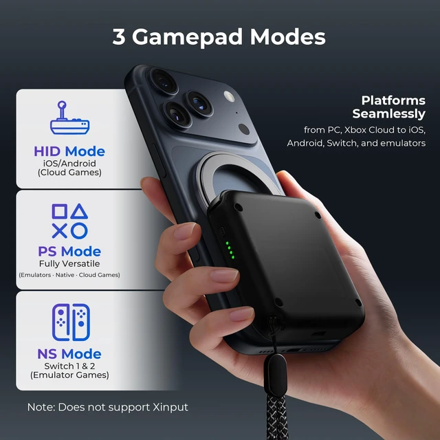 Alt view image 4 of 7 - M4 Snap-On Mobile Gaming Controller for Android & iPhone, Switch 1&2, Portable Bluetooth Controller, Pocket-Sized Retro Arcade Phone Gamepad Kickstand, Dual Joystick Turbo Pro Gaming Magnetic (Black)