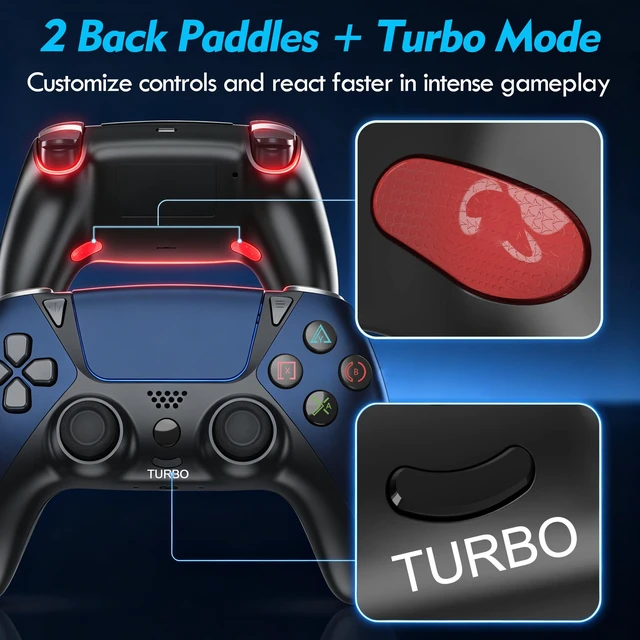 Alt view image 5 of 7 - Alternative for Luna Controller Fire TV, Compatible with Fire Stick Cube, Wireless Gamepad with No Drift Joysticks, 2 Back Buttons Turbo, 6-Axis Gyro,Dual Vibration, Midnight Blue Black