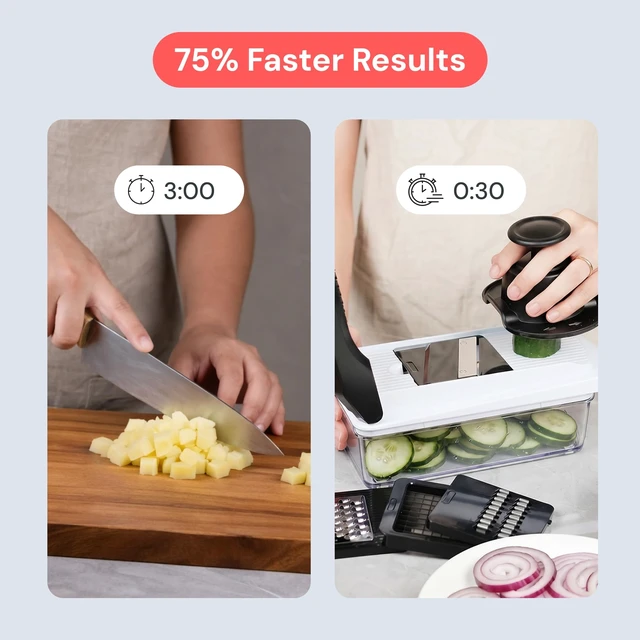 Alt view image 3 of 7 - Pro Core Vegetable Chopper & Mandoline Slicer, 6-in-1 Kitchen Tool | Multi-Blade Veggie Slicer, 5-Cup Container Food Chopper, Julienne Grater Dicer, Dishwasher Safe Kitchen Gadgets & Essentials