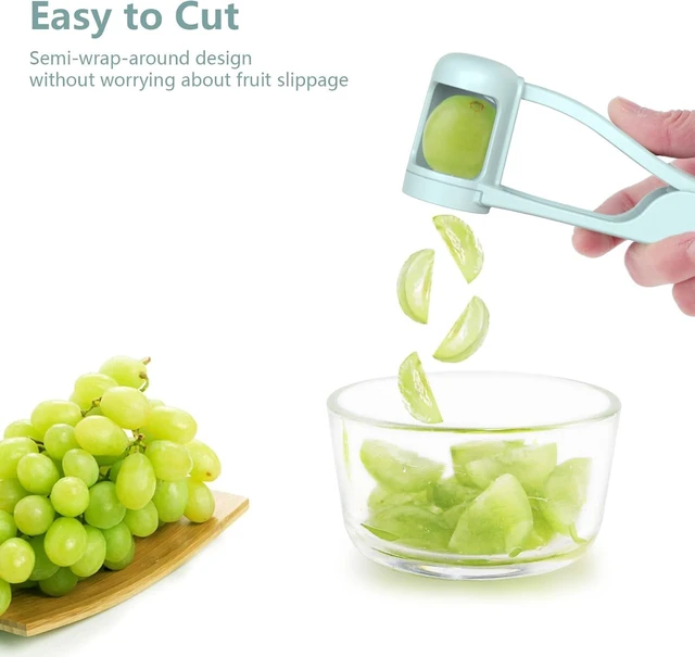 Alt view image 3 of 7 - Grape Cutter for Toddlers, Grape Slicer Tool, Grape Tomato Cherry Strawberry Cutter Tools Into 4 Pieces for Vegetable Fruit Salad, Stainless Steel Quarter Grape Slicer Kitchen Gadget