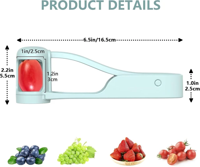 Alt view image 5 of 7 - Grape Cutter for Toddlers, Grape Slicer Tool, Grape Tomato Cherry Strawberry Cutter Tools Into 4 Pieces for Vegetable Fruit Salad, Stainless Steel Quarter Grape Slicer Kitchen Gadget