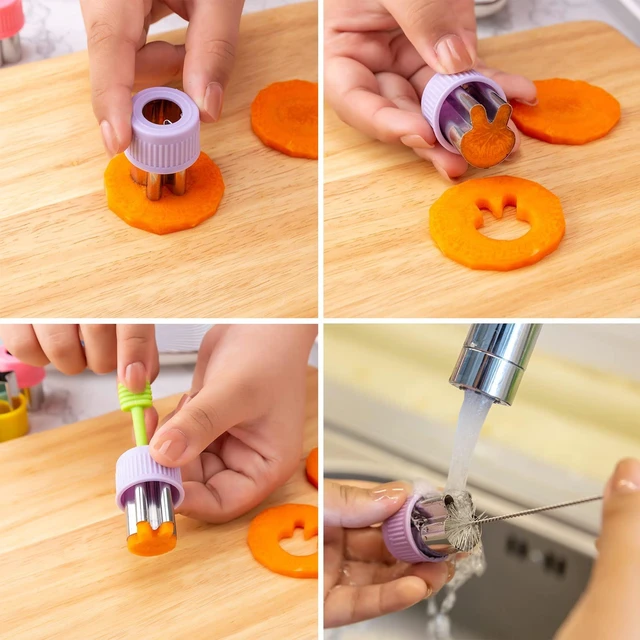 Alt view image 3 of 7 - Fruit Cutters Shapes for Kids 22 Pcs | Mini Cookie Cutters Set, Stainless Steel & PP Plastic, Vegetable Cutter with Food Picks