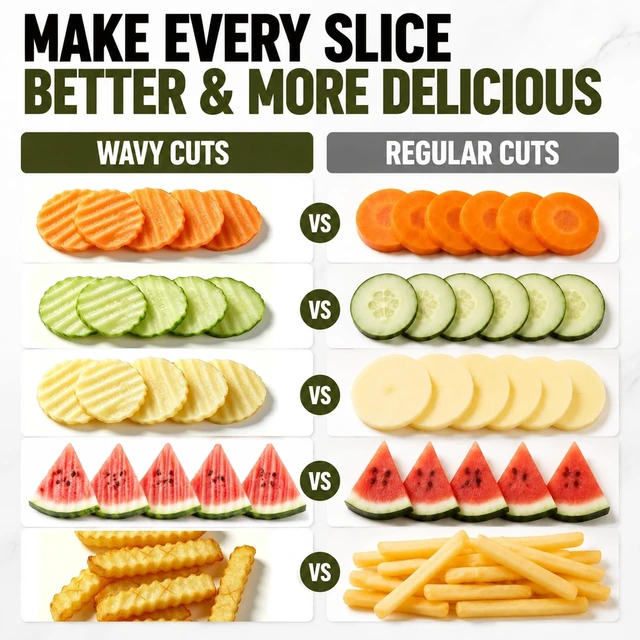 Alt view image 5 of 7 - Crinkle Cutter, Wavy Knife, Crinkle Cut Knife, Crinkle Fry Cutter, Stainless Steel Corrugated Slicer with Non-Stick Coating, Crinkle Cutter for Veggies and Fruit