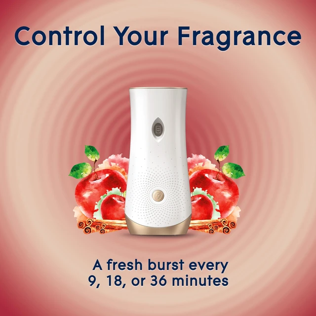 Alt view image 4 of 7 - Automatic Spray Air Freshener Refill, Apple Cinnamon, 2 Count | 6.2 oz Each, Home and Bathroom Use, Fits Glade Automatic Spray Holder, Adjustable Timed Fragrance Release, Odor Fighting