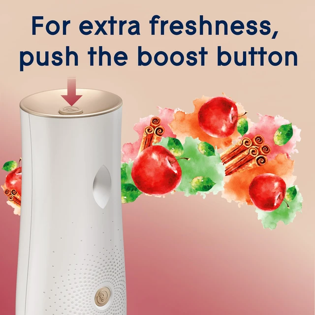 Alt view image 7 of 7 - Automatic Spray Air Freshener Refill, Apple Cinnamon, 2 Count | 6.2 oz Each, Home and Bathroom Use, Fits Glade Automatic Spray Holder, Adjustable Timed Fragrance Release, Odor Fighting