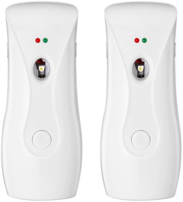 Main image of Automatic Air Freshener Dispensers (2-Pack), Aerosol Spray Machines, Wall Mounted or Freestanding, Adjustable Timer for Scent Release in Bathroom, Office, Commercial & Home White