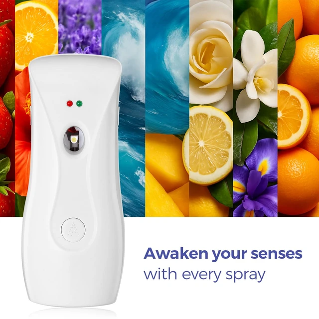 Alt view image 5 of 7 - Automatic Air Freshener Dispensers (2-Pack), Aerosol Spray Machines, Wall Mounted or Freestanding, Adjustable Timer for Scent Release in Bathroom, Office, Commercial & Home White