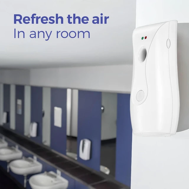 Alt view image 7 of 7 - Automatic Air Freshener Dispensers (2-Pack), Aerosol Spray Machines, Wall Mounted or Freestanding, Adjustable Timer for Scent Release in Bathroom, Office, Commercial & Home White