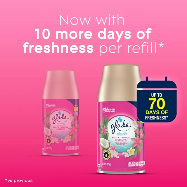 Alt view image 5 of 7 - Automatic Spray Refill, Air Freshener for Home and Bathroom, Tropical Blossoms, 6.2 Oz, 3 Count