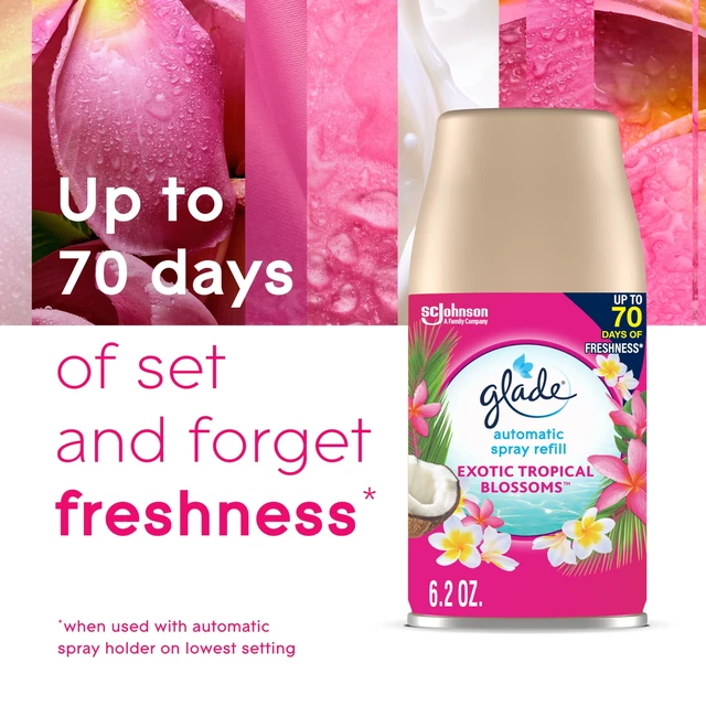 Alt view image 6 of 7 - Automatic Spray Refill, Air Freshener for Home and Bathroom, Tropical Blossoms, 6.2 Oz, 3 Count