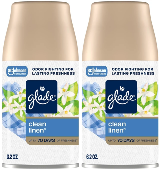 Main image of Automatic Spray Refill, Air Freshener for Home and Bathroom, Clean Linen, 6.2 Oz, 2 Count