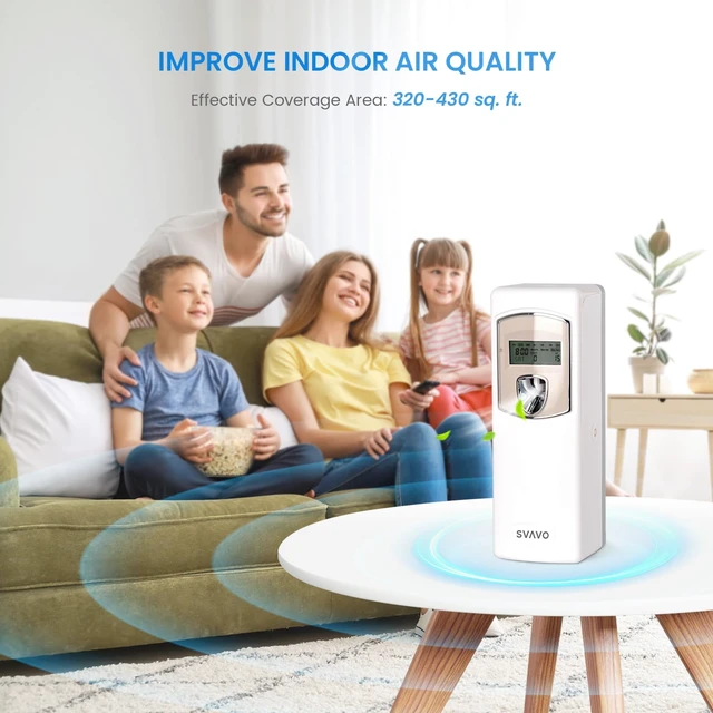 Alt view image 5 of 7 - Automatic LCD Air Freshener Dispenser - Wall Mount/Free Standing Auto Fragrance Dispenser Programmable Aerosol Spray Perfume Dispenser for Bathroom, Hotel, Office, Commercial Place, White