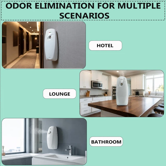 Alt view image 5 of 6 - Automatic Air Freshener Dispenser Wall Mounted Time Mist Spray for Home, Bathroom & Office Battery Operated Scent Sprayer Compatible with Commercial Air Fresheners(White)