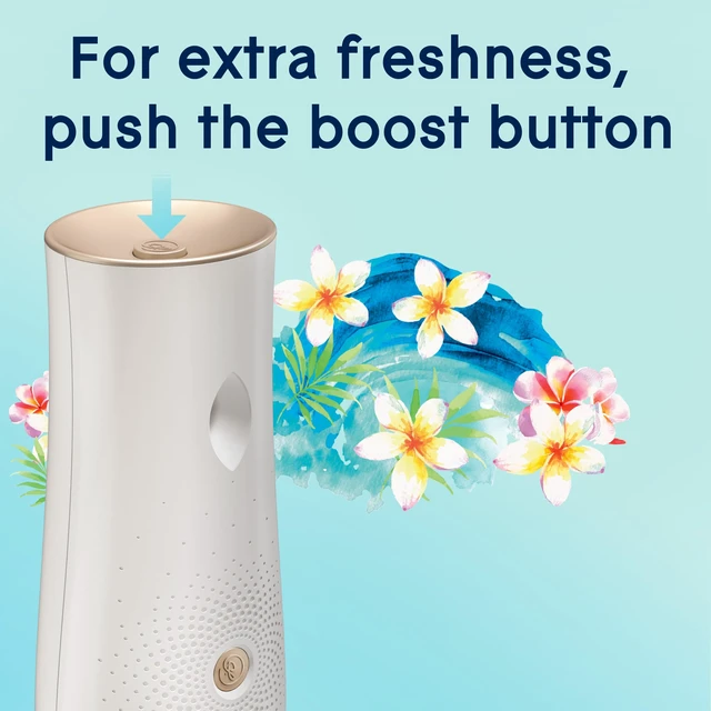 Alt view image 6 of 7 - Automatic Spray Air Freshener Kit, Aqua Waves, Holder + 2 Refills | 6.2 oz Each, Includes Holder and 2 Refills, Home and Bathroom Use, Adjustable Timed Fragrance Release, Odor Fighting