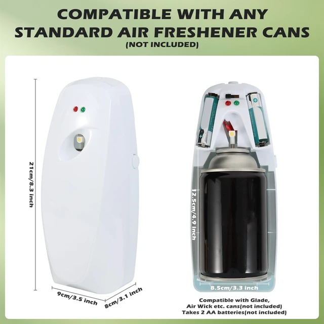 Alt view image 2 of 7 - Automatic Air Freshener Spray Dispenser - Commercial and Home Use - Multiple Time Scent/Mist Release Settings for Room/Restroom Sprayer,Air Freshener not Included,White