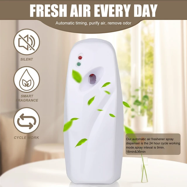 Alt view image 4 of 5 - Automatic Air Freshener Spray Dispenser 2-Pack,Wall Mounted/Free Standing Automatic Air Fresheners for Home and Commercial Use,Automatic Spray Dispenser Adjustable Scent Release Setting