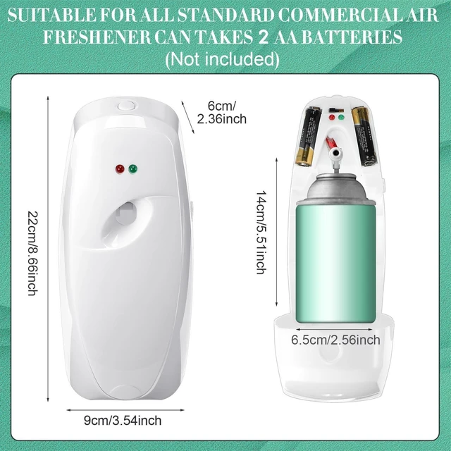 Alt view image 2 of 7 - 4 Pcs Automatic Air Freshener Spray Dispenser for Room, White | Timer Function, Fits Standard Refills, Wall Mount or Free Stand, Battery Operated for Commercial Home Office, Auto System