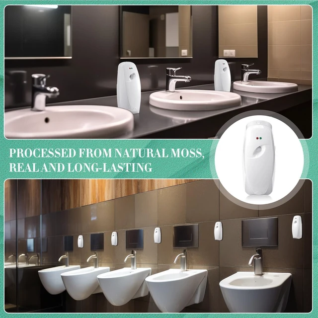 Alt view image 6 of 7 - 4 Pcs Automatic Air Freshener Spray Dispenser for Room, White | Timer Function, Fits Standard Refills, Wall Mount or Free Stand, Battery Operated for Commercial Home Office, Auto System