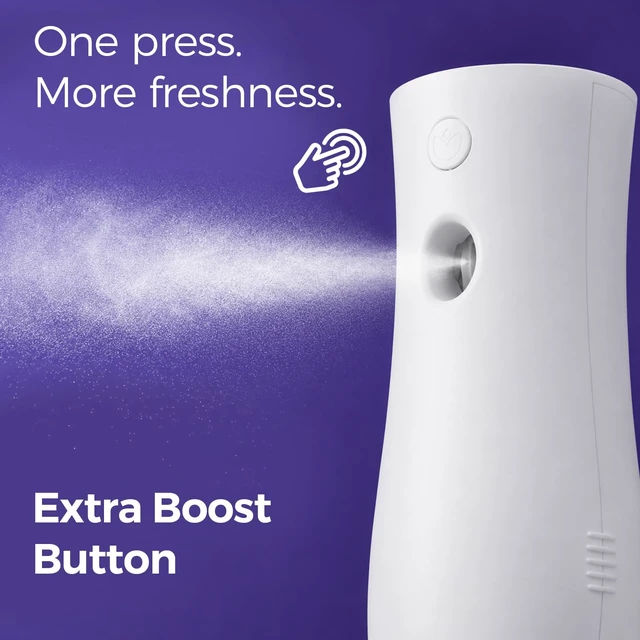 Alt view image 4 of 7 - Automatic Air Freshener Spray Dispensers 2-Pack, Battery Operated Aerosol Sprayer, Wall Mounted & Freestanding, 3 Auto Scent Release Time Settings for Home and Commercial Place, White