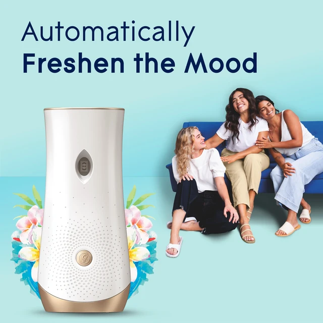 Alt view image 4 of 7 - Automatic Spray Air Freshener Kit, Aqua Waves, Holder + 2 Refills | 6.2 oz Each, Includes Holder and 2 Refills, Home and Bathroom Use, Adjustable Timed Fragrance Release, Odor Fighting