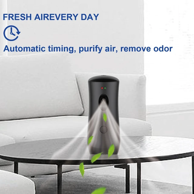 Alt view image 3 of 6 - Automatic Air Freshener Spray Dispenser, Black, 2-Pack, 1101 | Free Standing or Wall Mounted Adjustable Aromatherapy Machines for Home Indoor Bathrooms Offices Hotels and Commercial Places