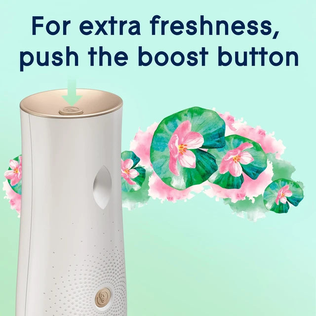 Alt view image 6 of 7 - Automatic Spray Refill Air Freshener, Dewdrop Petals, 2 Count | 6.2 oz Each, Home and Bathroom Use, Fits Glade Automatic Spray Holder, Adjustable Timed Fragrance Release, Odor Fighting