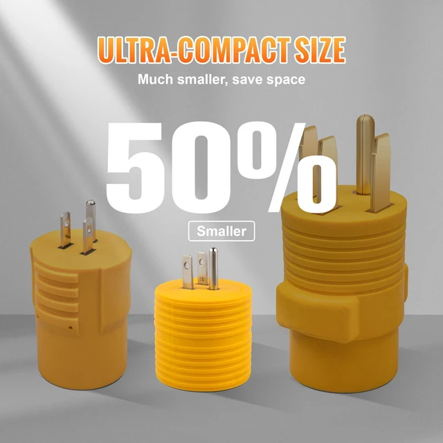 Alt view image 5 of 7 - 30 Amp to 110 Volt RV Adapter, NEMA 5-15P to TT-30R Electrical Power 30 Amp to 15 Amp 110 Adaptor, 15A Household Male to 30A RV Female Converter Plug for Camper Caravan Van Travel Trailer