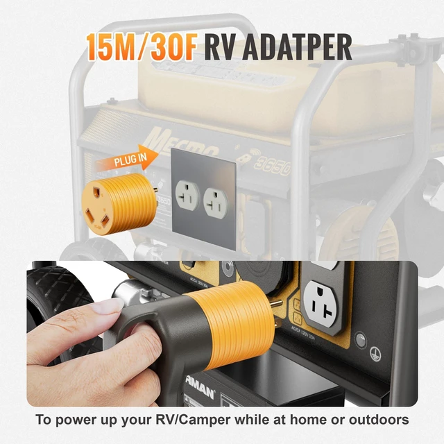 Alt view image 6 of 7 - 30 Amp to 110 Volt RV Adapter, NEMA 5-15P to TT-30R Electrical Power 30 Amp to 15 Amp 110 Adaptor, 15A Household Male to 30A RV Female Converter Plug for Camper Caravan Van Travel Trailer