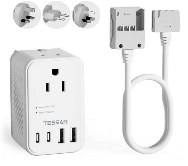 Main image of 220 to 110 Voltage Converter US to Europe, International Adapter | 4 USB Ports(2 USB C), 2 AC and EU/UK/AU Plug Universal Travel Power Converter Adapter Combo, Step Down Transformer