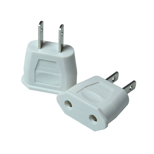Alt view image 3 of 4 - Power Plug Converter Travel Adapter, White, 2pcs | AC Wall Plug, Home Use, Electrical Socket