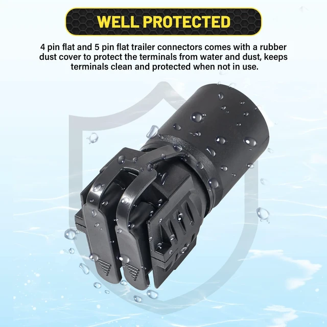 Alt view image 4 of 7 - 7 Pin Round to 4 and 5 Pin Flat Blade Trailer Adapter, 7 Way to 5 Way Trailer Plug Adapter 2-in-1 Design