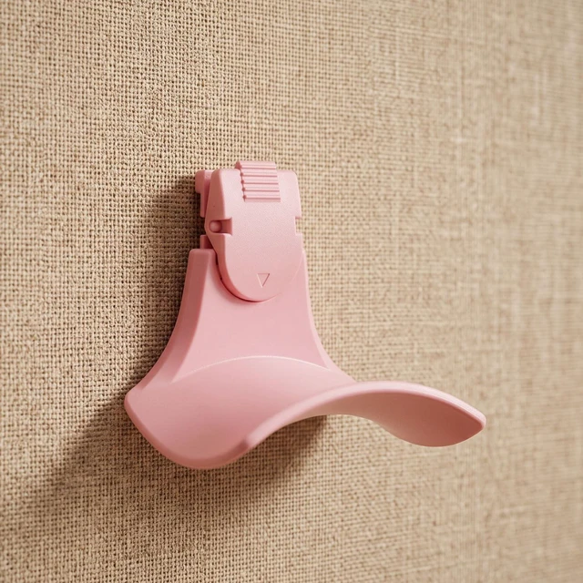 Main image of Fabric Wall Headphone Stand for Cubicle Accessories, Pink 1 Pack