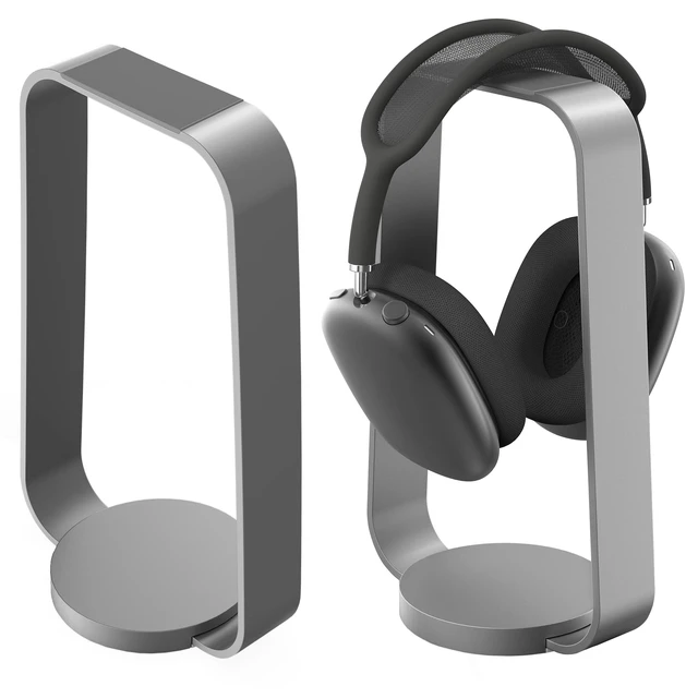 Alt view image 2 of 7 - Aluminum Headphone Stand, Space Gray | Weighted Desk Headset Holder with Silicone Pad, Compatible with Most Headphone Sizes & Brands