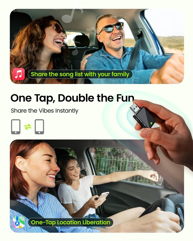 Alt view image 3 of 7 - Wireless CarPlay Adapter for Apple Carplay& Android Auto,Convert Wired to Wireless with One Click Multi Device Switch, Fast Auto Connection, Support iOS 10+/Android 11+, OTA Upgrade