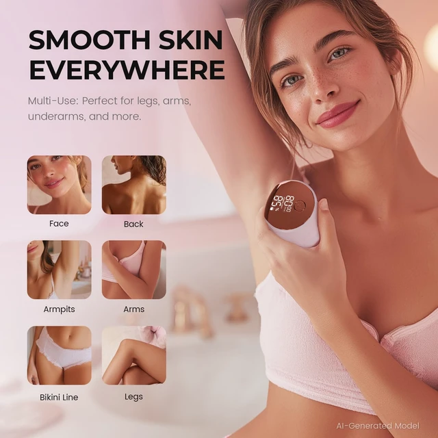 Alt view image 2 of 7 - Electric Razors for Women Legs, Electric Shaver for Women | 6D Easy-Clean Travel Body Shaver, LED Display, Wet & Dry Waterproof, Portable Lady Hair Remover for Face Underarms Pubic