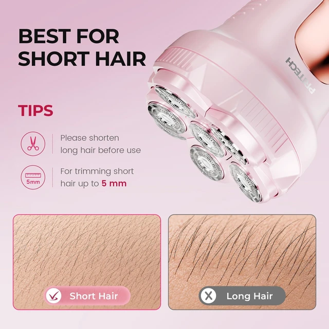 Alt view image 7 of 7 - Electric Razors for Women Legs, Electric Shaver for Women | 6D Easy-Clean Travel Body Shaver, LED Display, Wet & Dry Waterproof, Portable Lady Hair Remover for Face Underarms Pubic